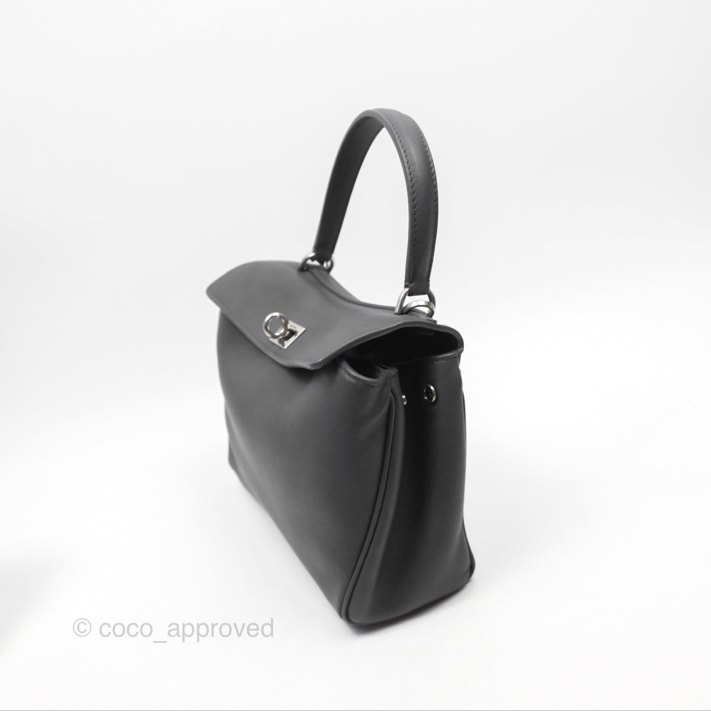 Balenciaga Rodeo Mini in Grey Smooth Calfskin Antique Silver Hardware