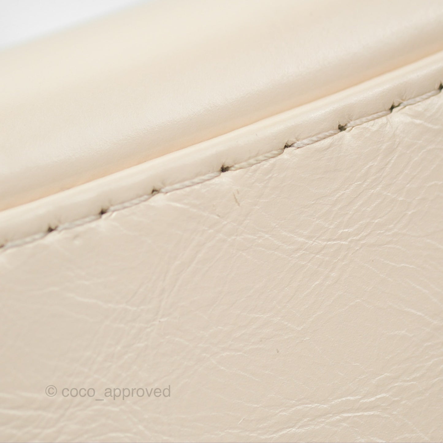 Chanel Small Gabrielle Hobo Chevron Ivory Beige Aged Calfskin