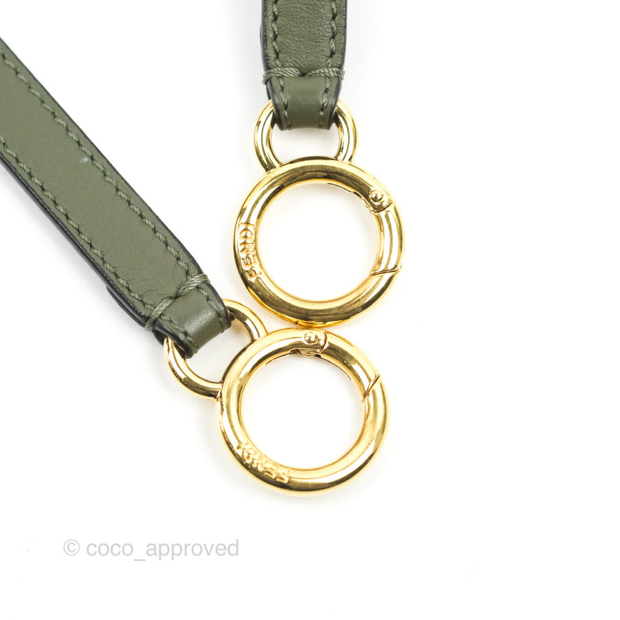 Fendi Mini Peekaboo Pocket Bag Olive Green Gold Hardware