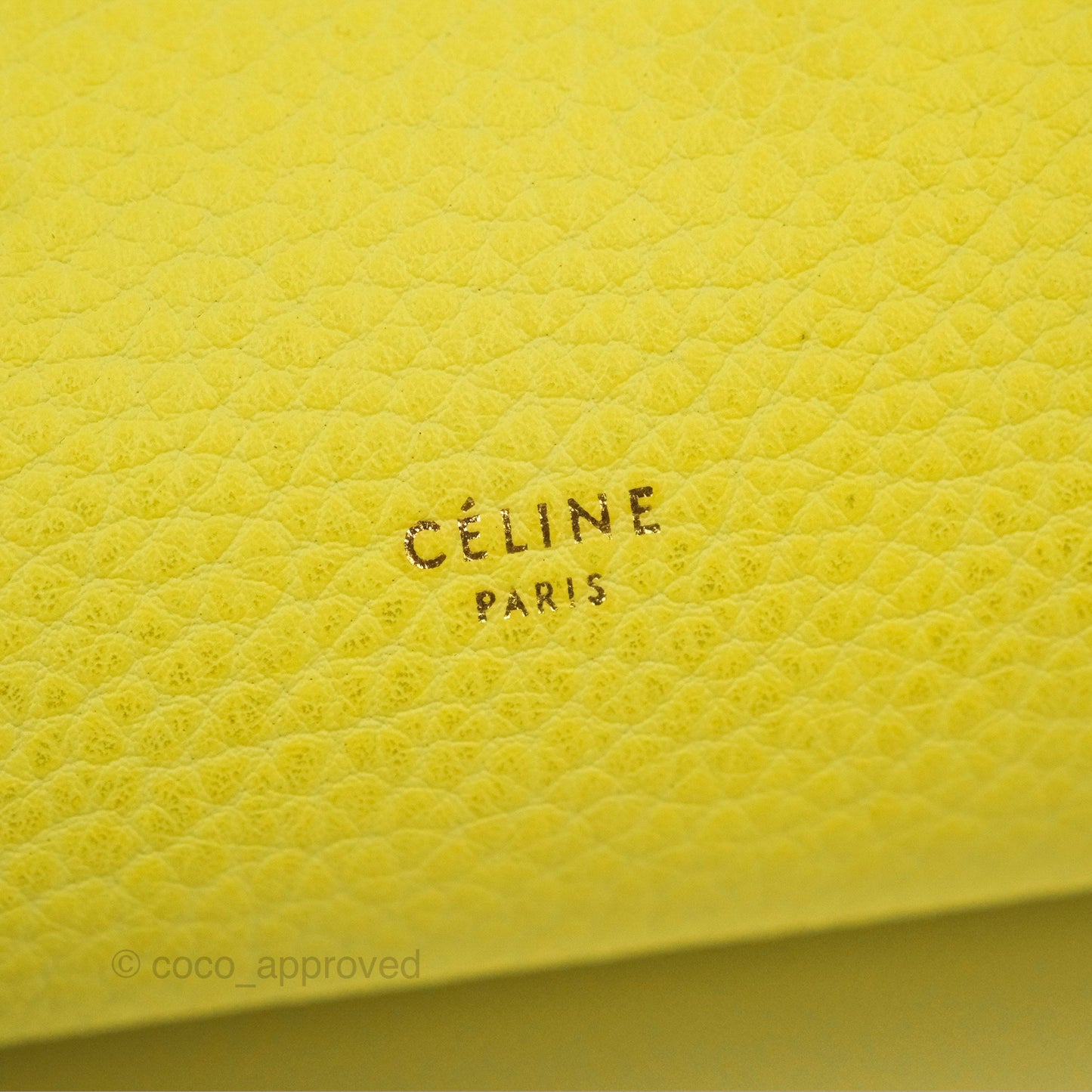 Celine Small Tie Knot Bag Yellow Grained Leather