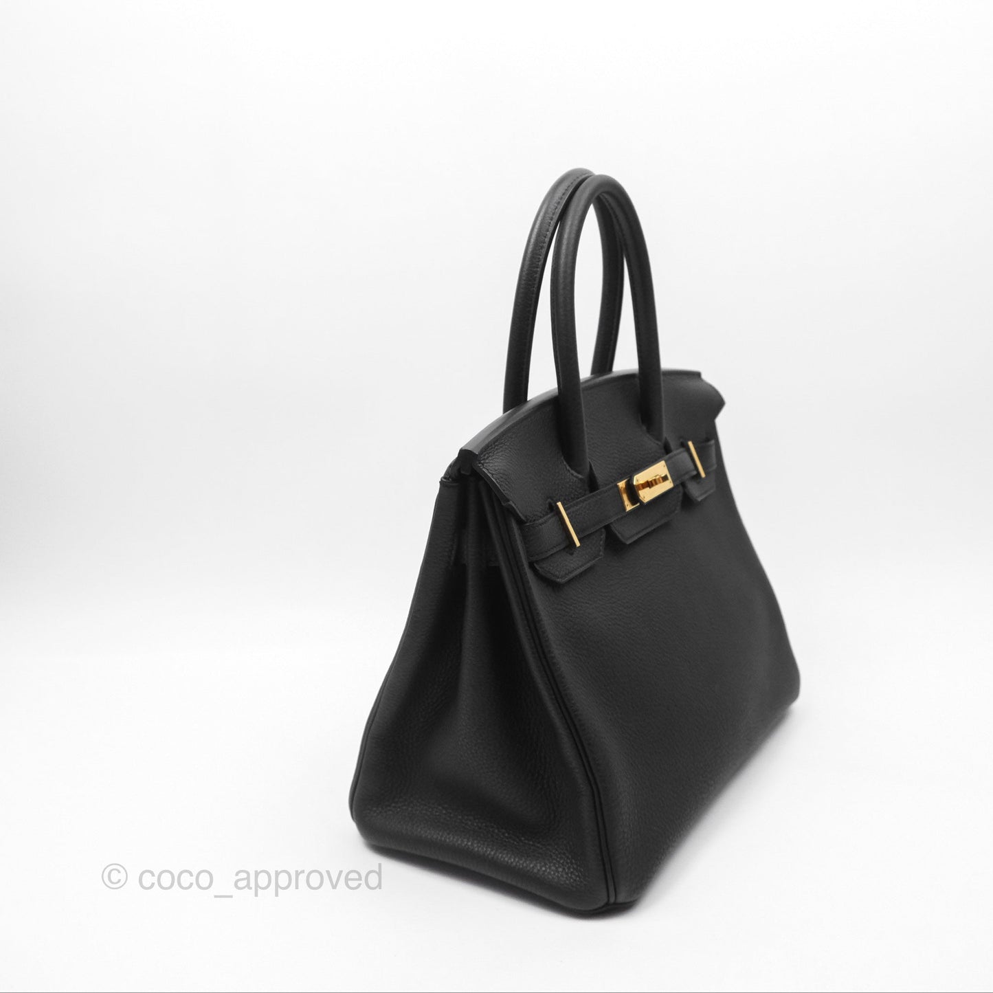 Hermès Birkin 30 Retourne Black Noir 89 Togo Gold Hardware