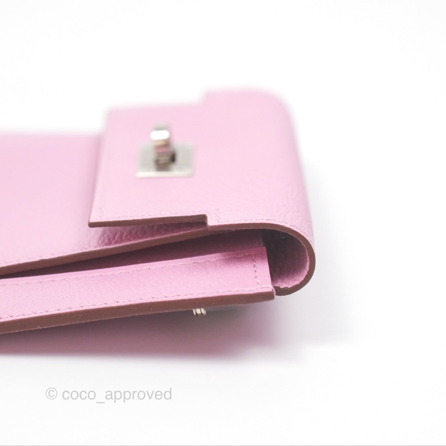 Hermès Kelly Pocket Compact Wallet Mauve Sylvester Palladium Hardware
