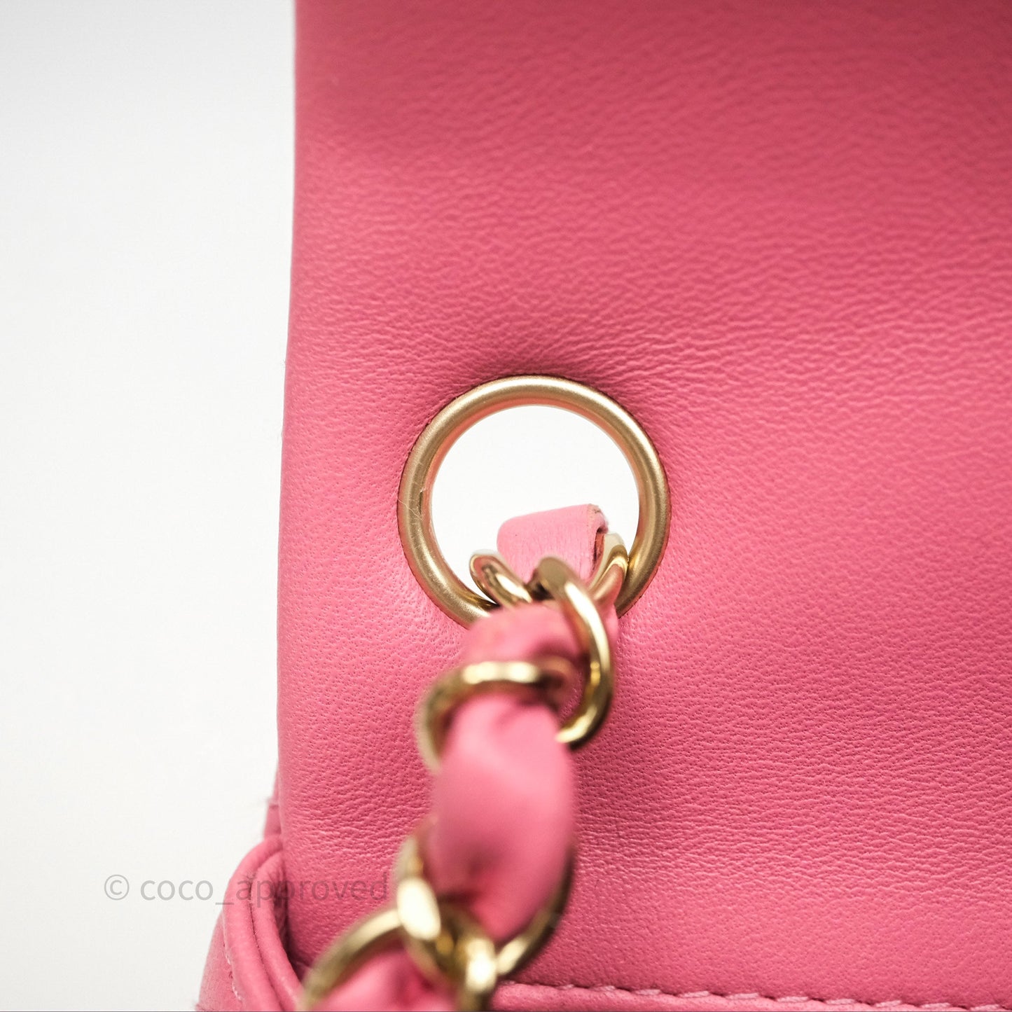 Chanel Mini Square Flap Quilted Pink Lambskin Gold Hardware