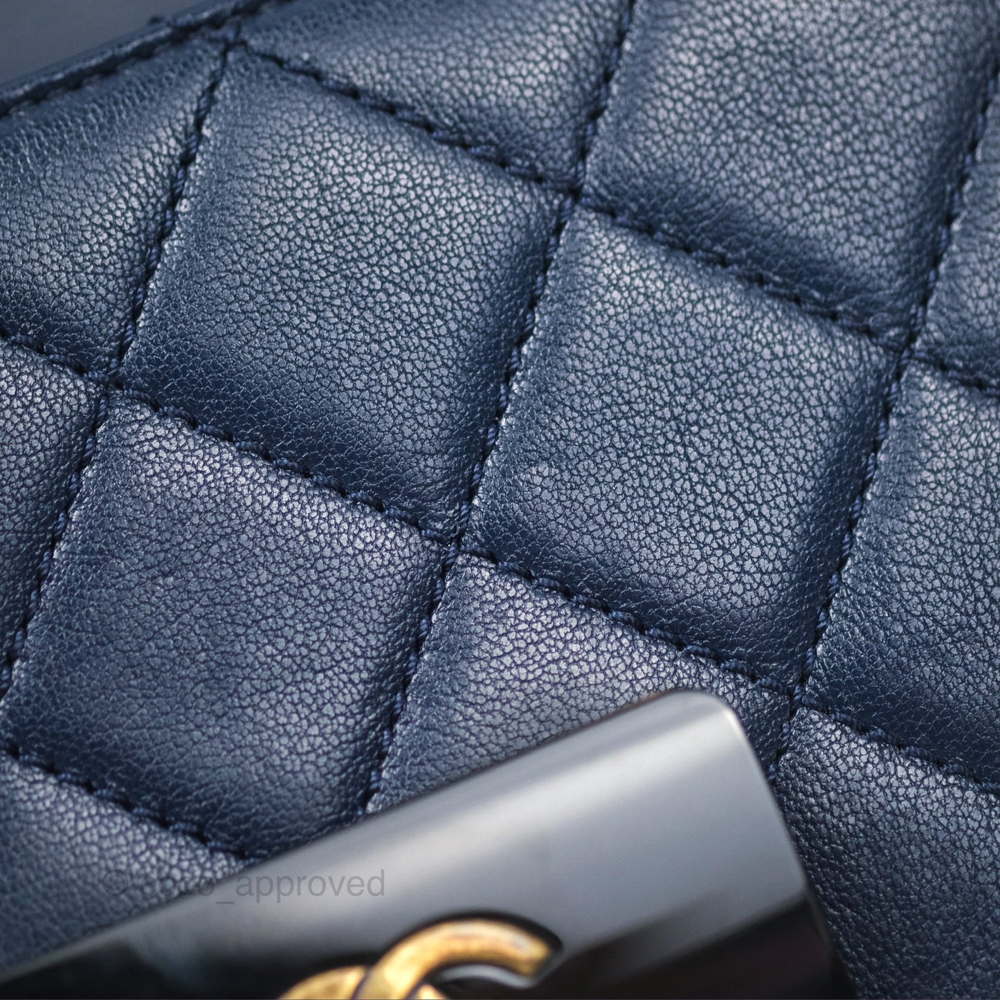 Chanel Beauty Lock Flap Bag Navy Sheepskin Aged Gold Hardware