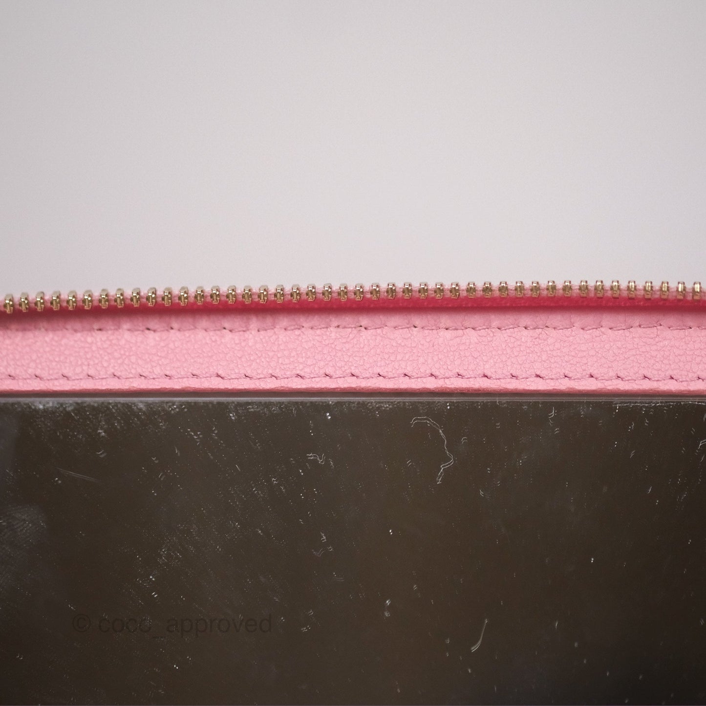 Chanel Vanity Rectangular with Top Handle Pink Lambskin Aged Gold Hardware