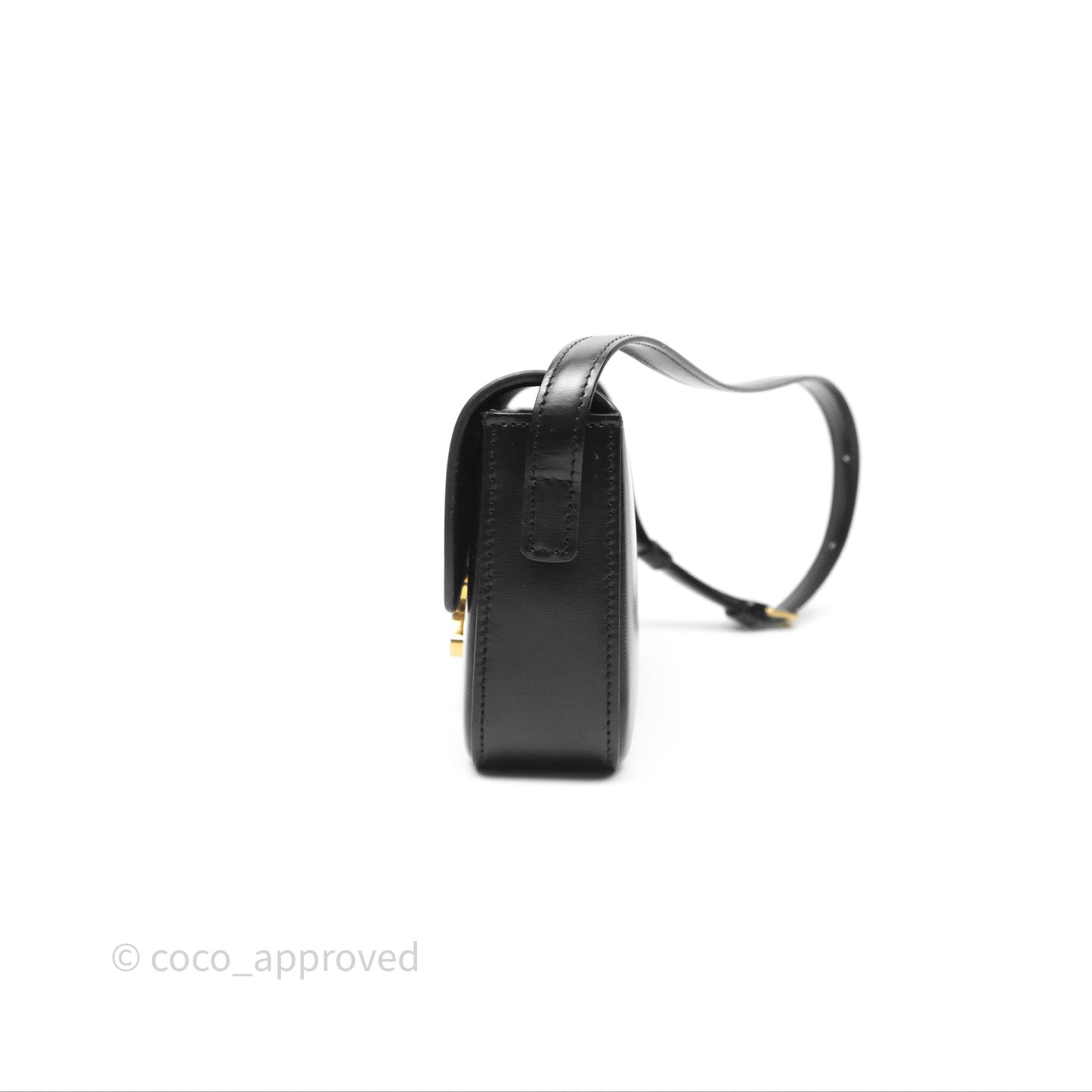 Celine Triomphe Shoulder Bag Black Calfskin