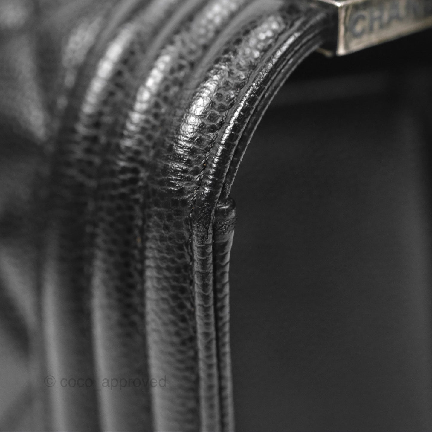 Chanel Medium Boy Quilted Black Caviar Ruthenium Hardware