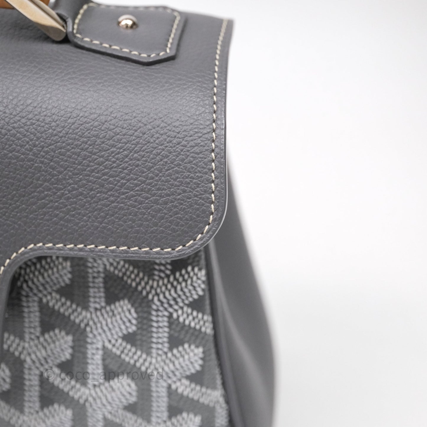 Goyard Saïgon Mini Bag Chevroches Calfskin Grey Silver Hardware