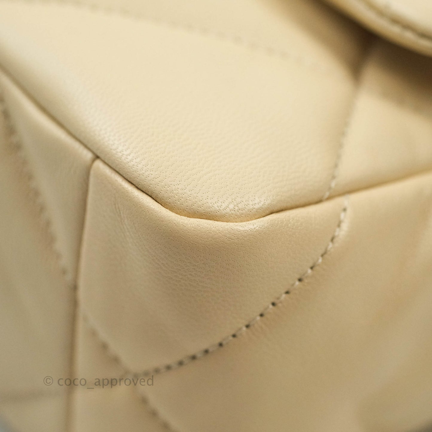 Chanel 19 Small Beige Goatskin Mixed Hardware