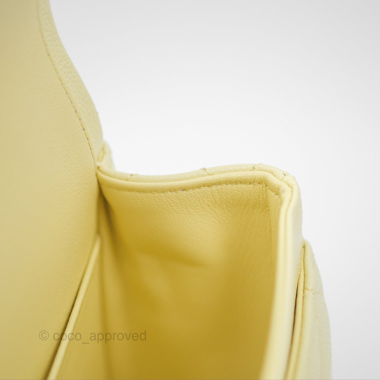 Chanel Small Classic Flap Quilted Yellow Caviar Gold Hardware