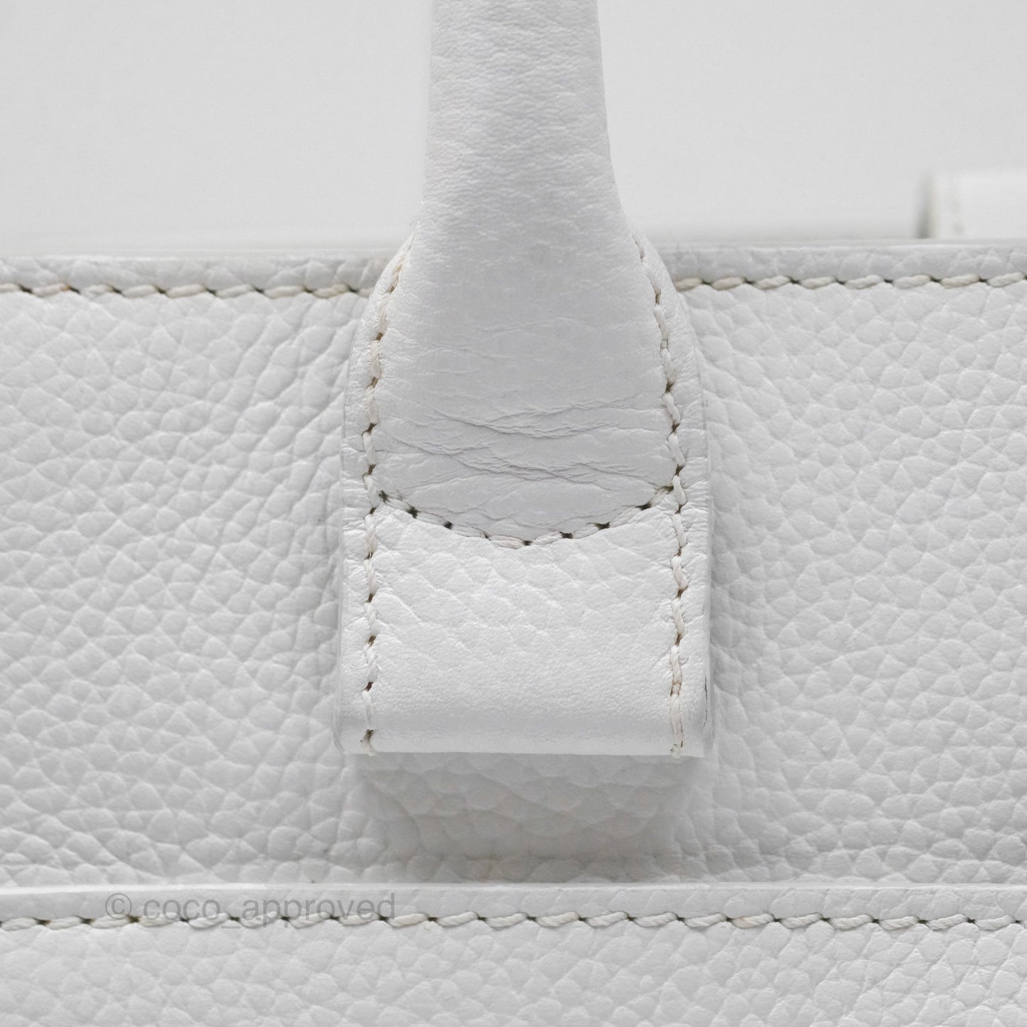 Chanel Mini Neo Executive Shopper Tote White Grained Calfskin Silver Hardware