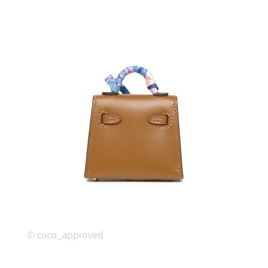 Hermes Mini Kelly Twilly Bag Charm Alezan 3G Tadelakt
