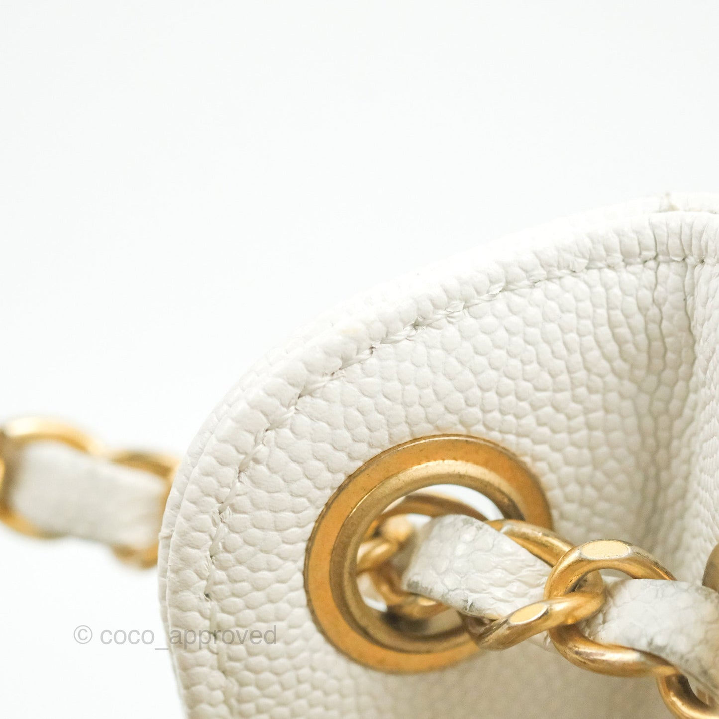 Chanel A Real Catch Shopping Bag White Caviar