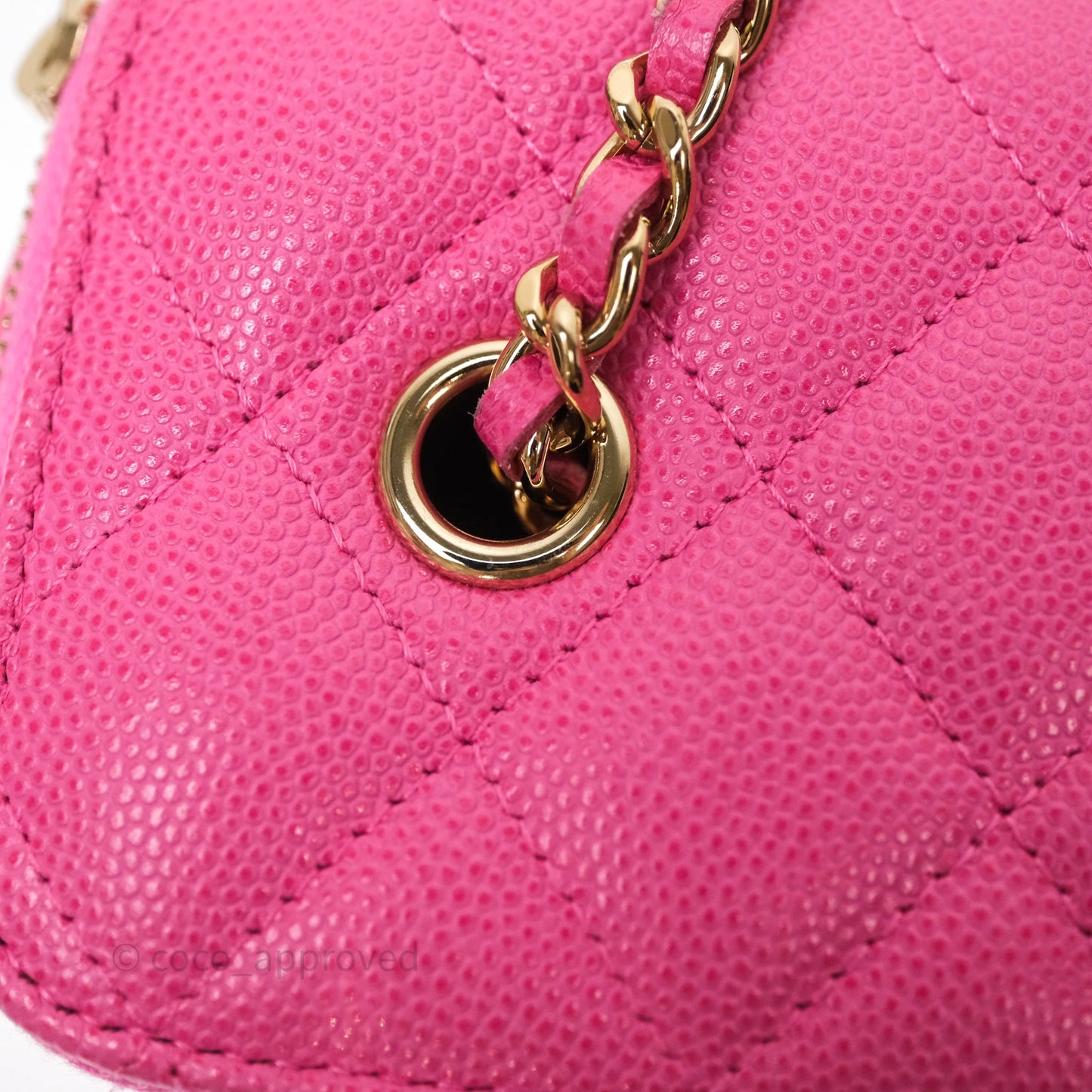 Chanel Classic Vanity With Chain Pink Caviar Gold Hardware