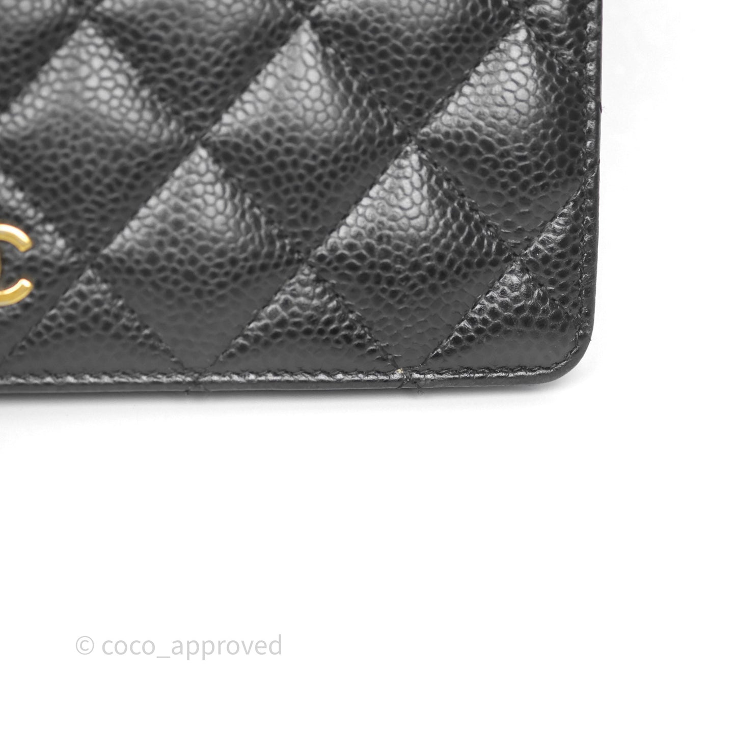 Chanel Classic Quilted Long Wallet Black Caviar Gold Hardware