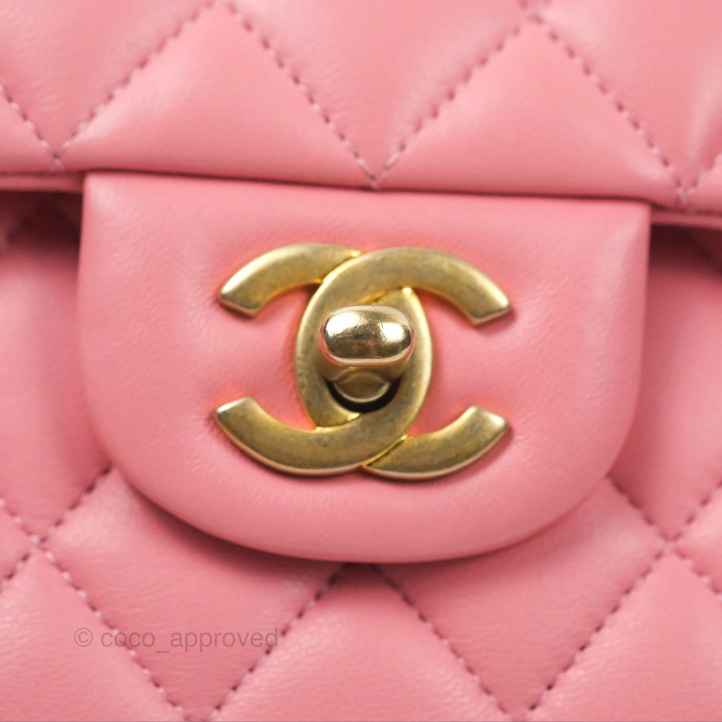 Chanel Small Classic Quilted Flap Pink Lambskin Gold Hardware