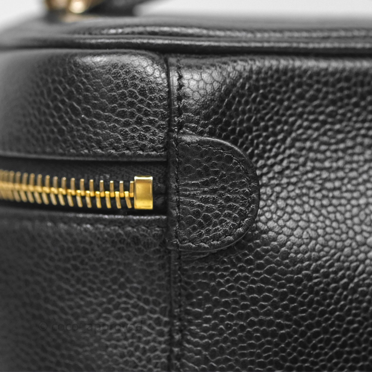 Chanel Vintage Vanity Case Black Caviar Gold Hardware
