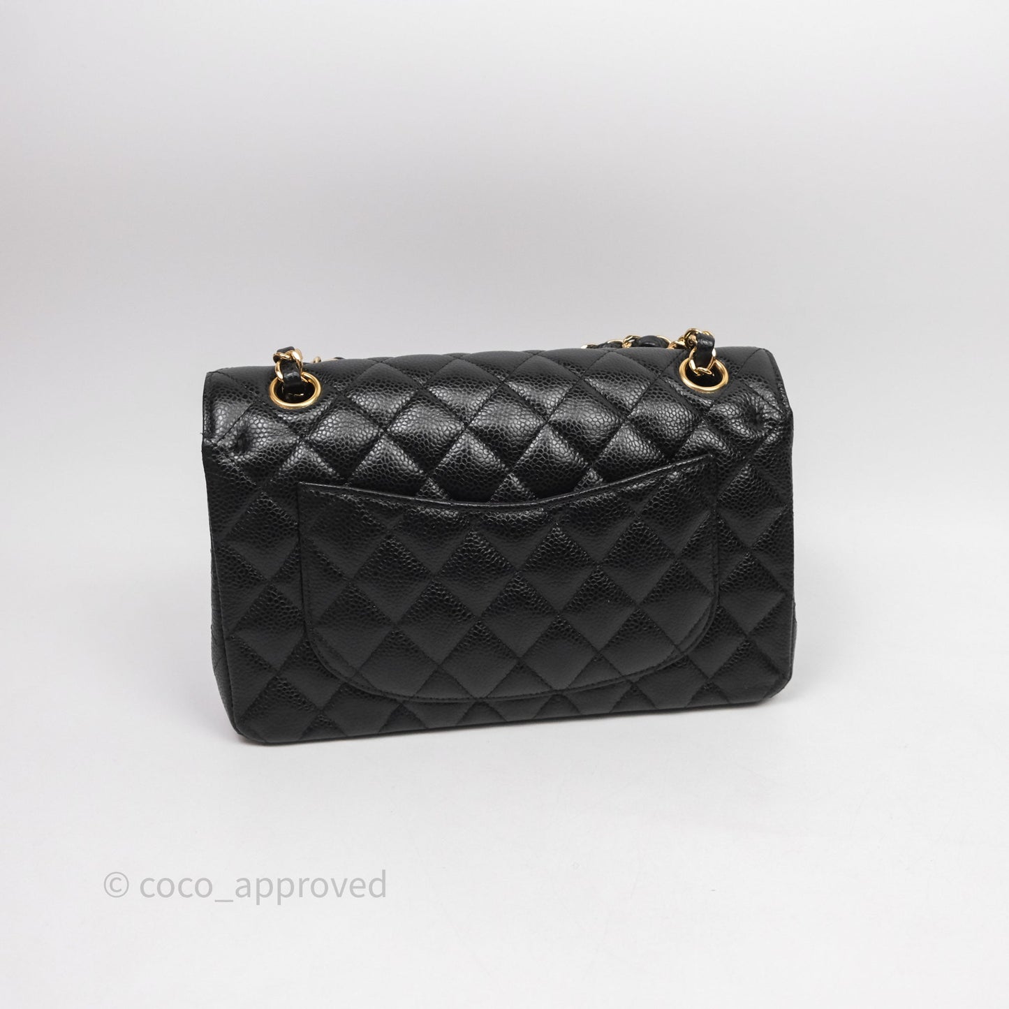 Chanel Small Classic Flap Quilted Black Caviar Gold Hardware