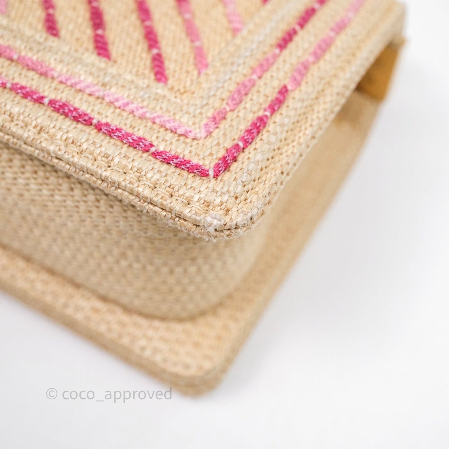 Chanel Small Boy Chevron Raffia Metallic Pink Aged Gold Hardware