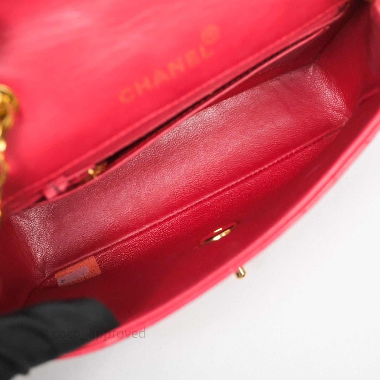 Chanel Vintage Mini Bijoux Chain Flap Bag Red Gold Hardware