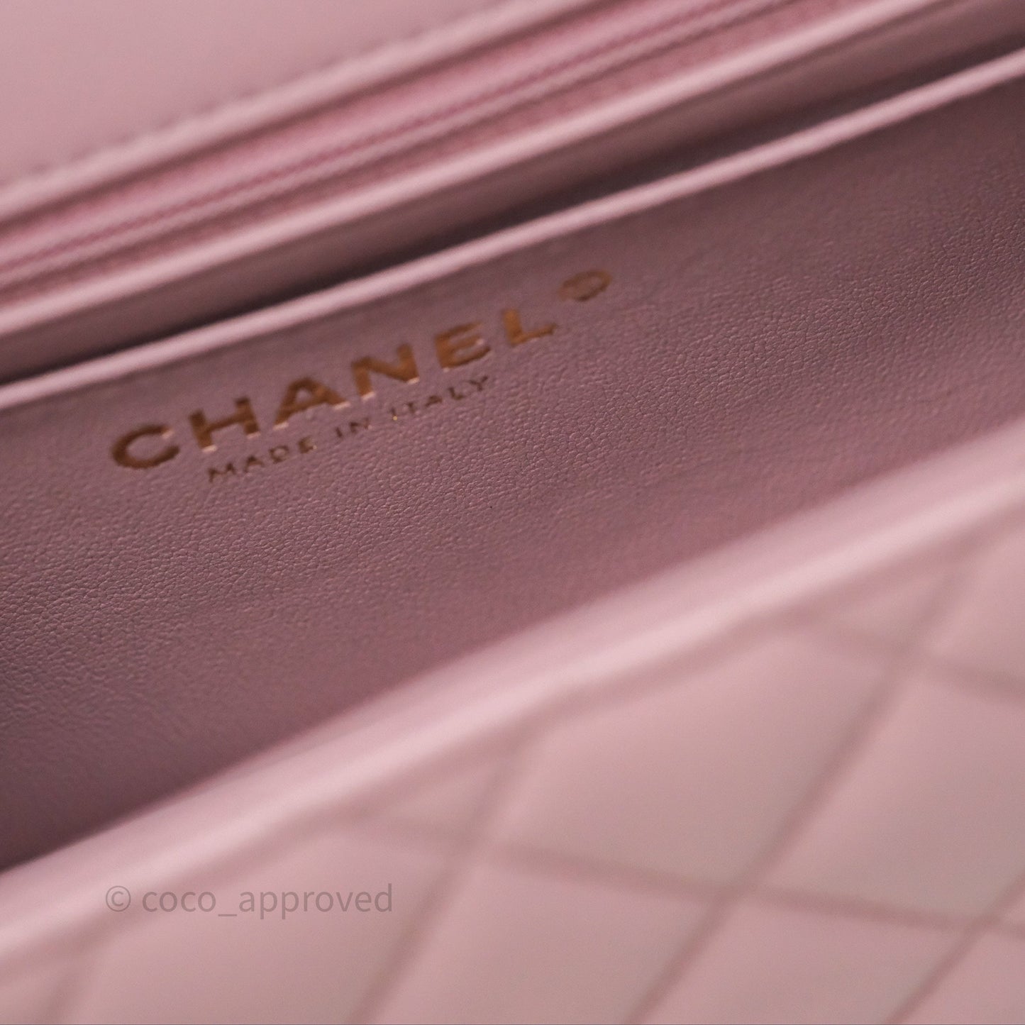 Chanel Top Handle Mini Rectangular Flap Lilac Pink Lambskin Gold Hardware