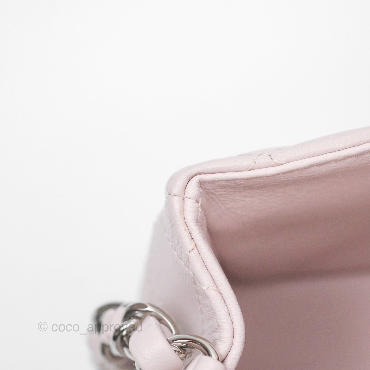 Chanel Quilted Mini Rectangular Pale Lilac Lambskin Silver Hardware