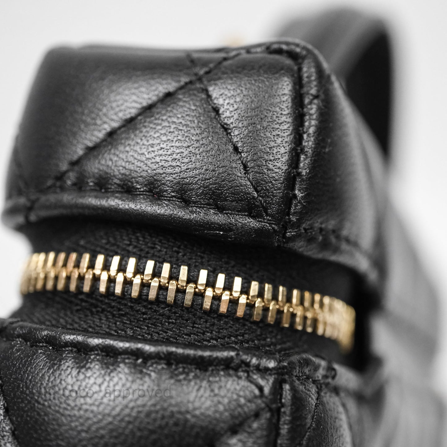 Chanel Top Handle Long Vanity with Chain Black Lambskin Gold Hardware
