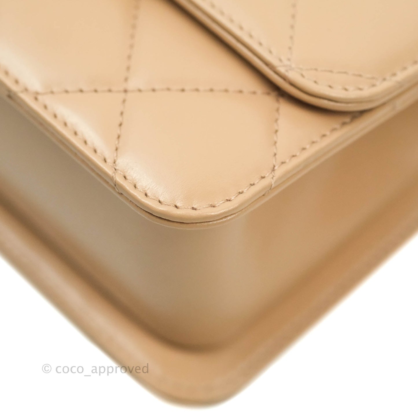 Chanel Quilted Mini Perfect Fit Adjustable Beige Calfskin Gold Hardware 21A