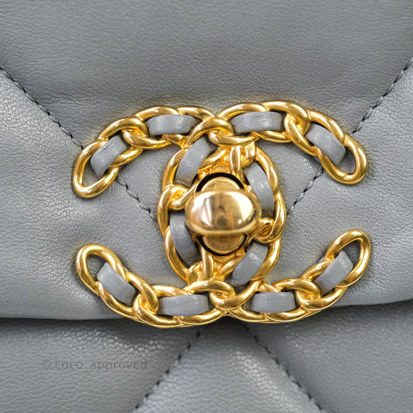 Chanel 19 Medium Grey Mixed Hardware Goatskin