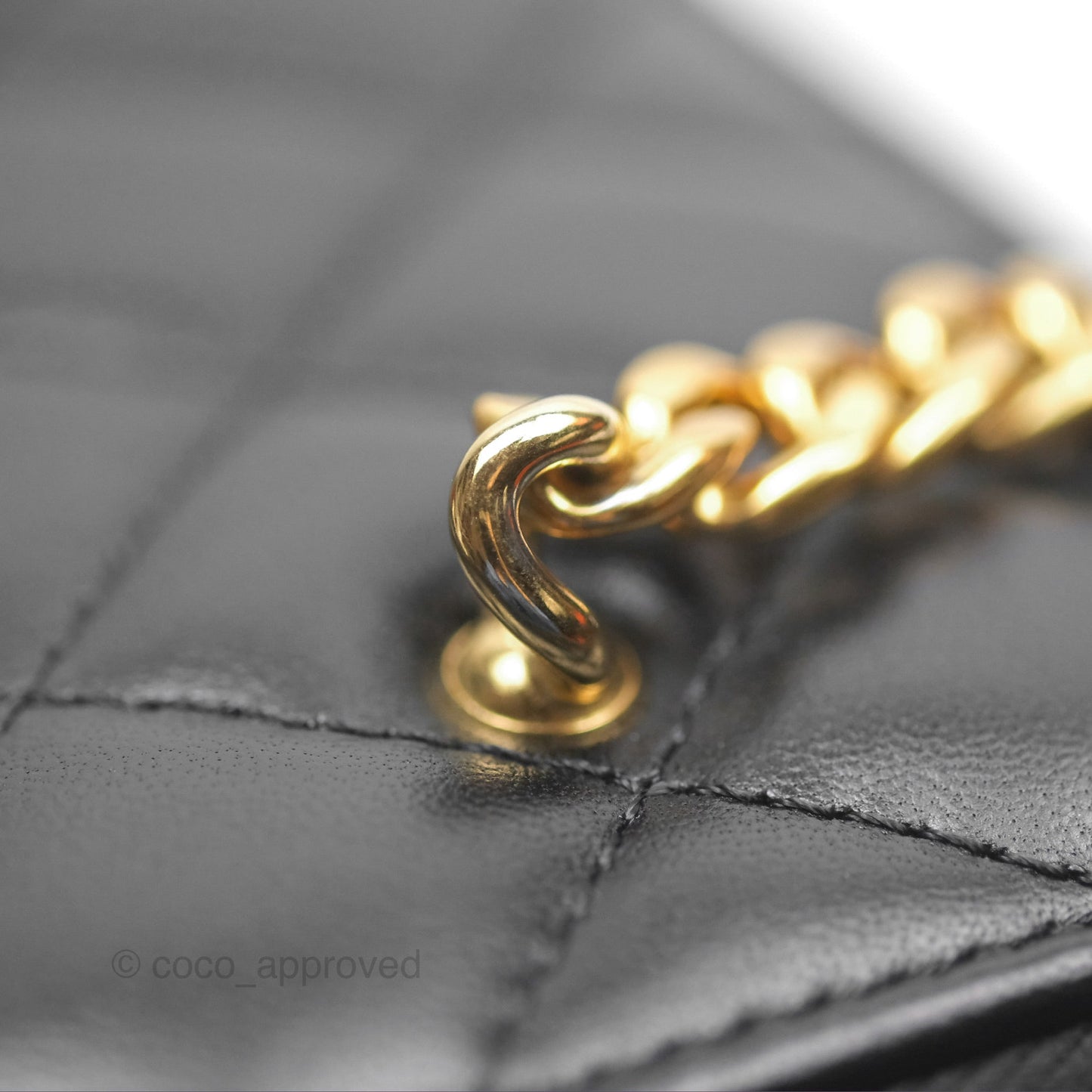 Chanel Vanity Rectangular with Pearl Resin Chain Black Lambskin Gold Hardware