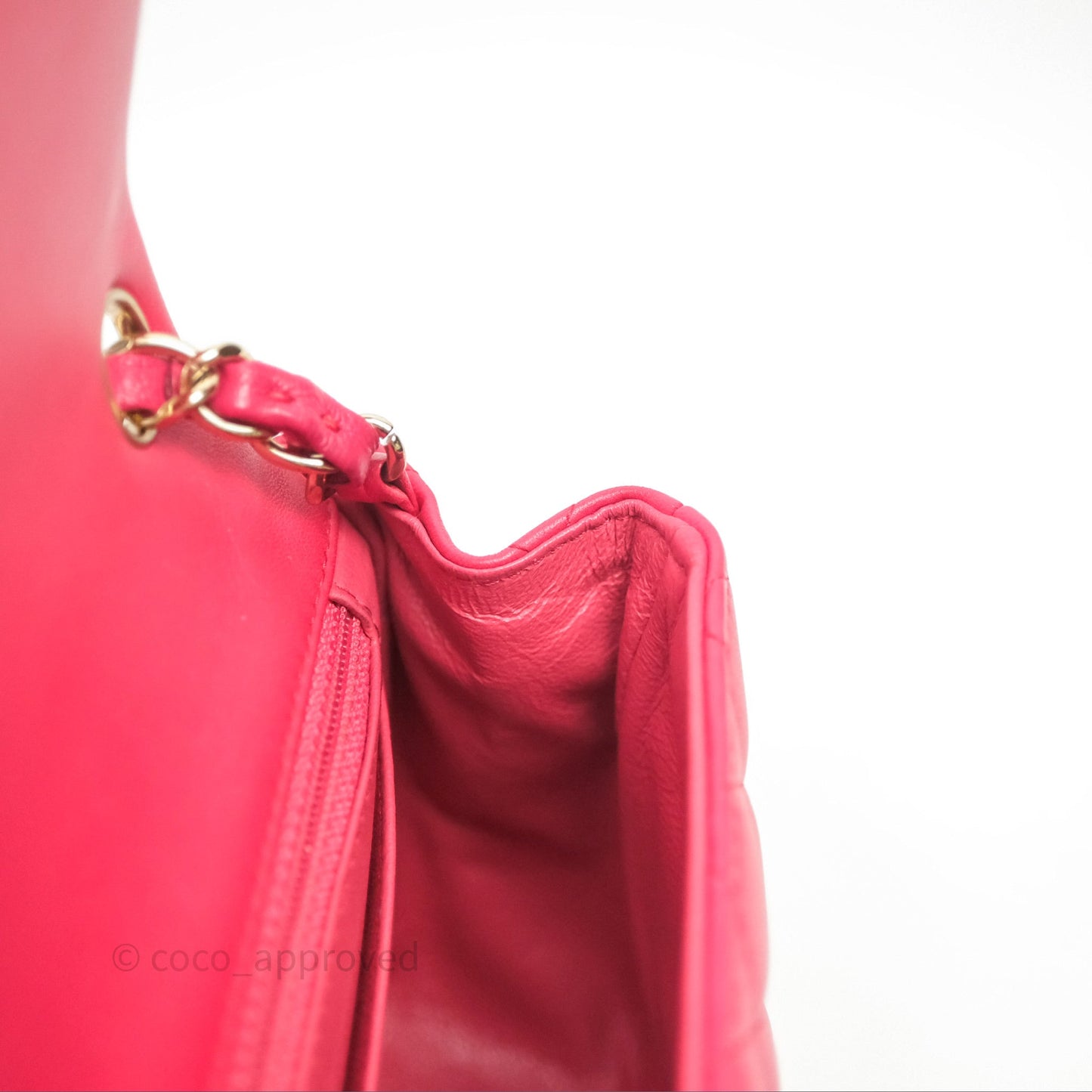 Chanel Mini Square Flap Quilted Dark Pink Lambskin Gold Hardware