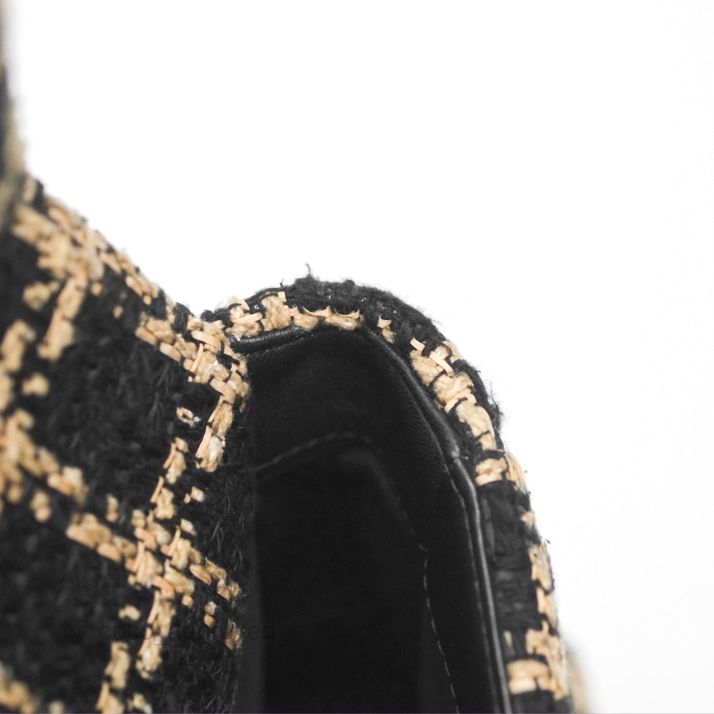 Chanel 19 Small Grid Black Beige Tweed Mixed Hardware