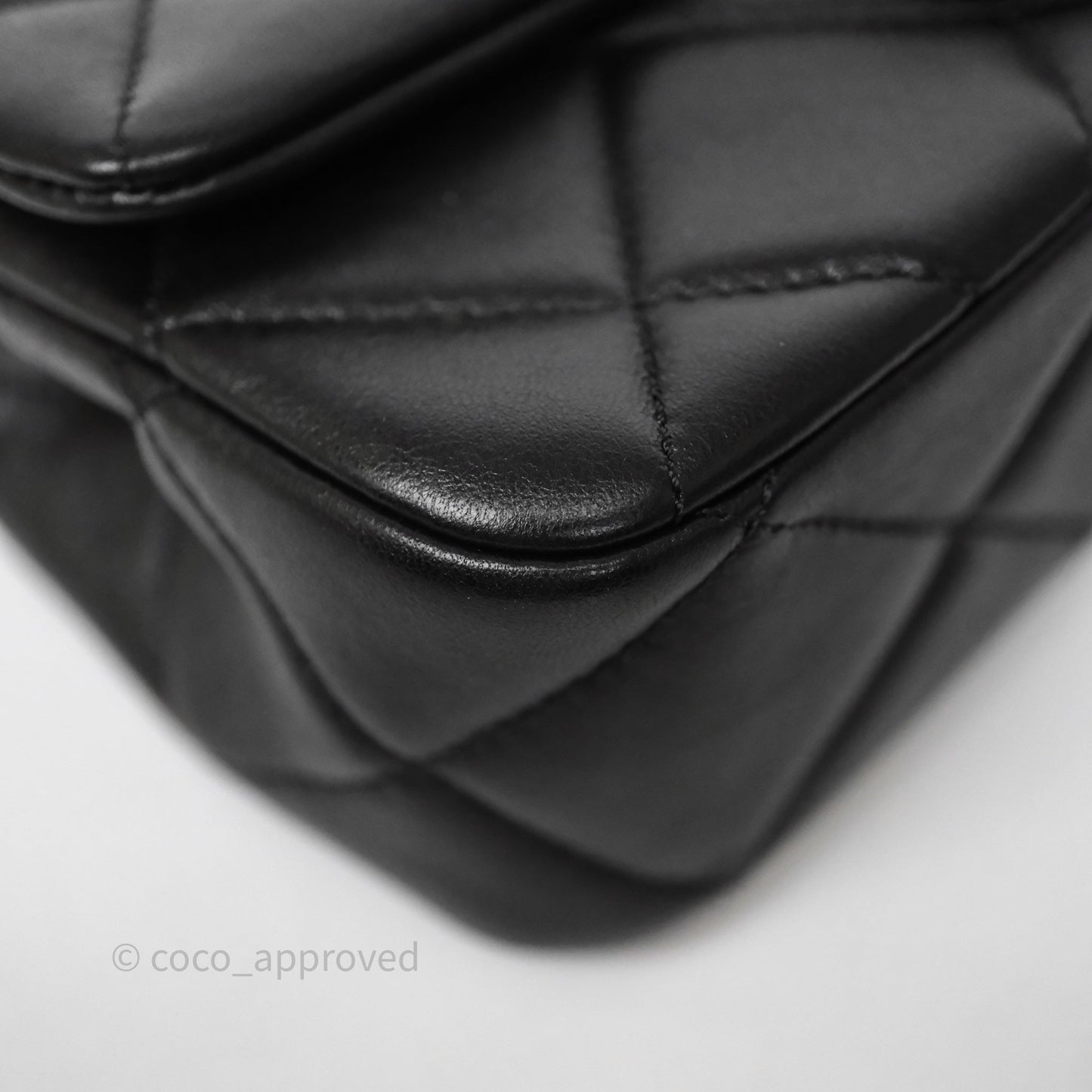Chanel Quilted Flap Bag with Pearl Chain Black Calfskin Aged Gold Hardware