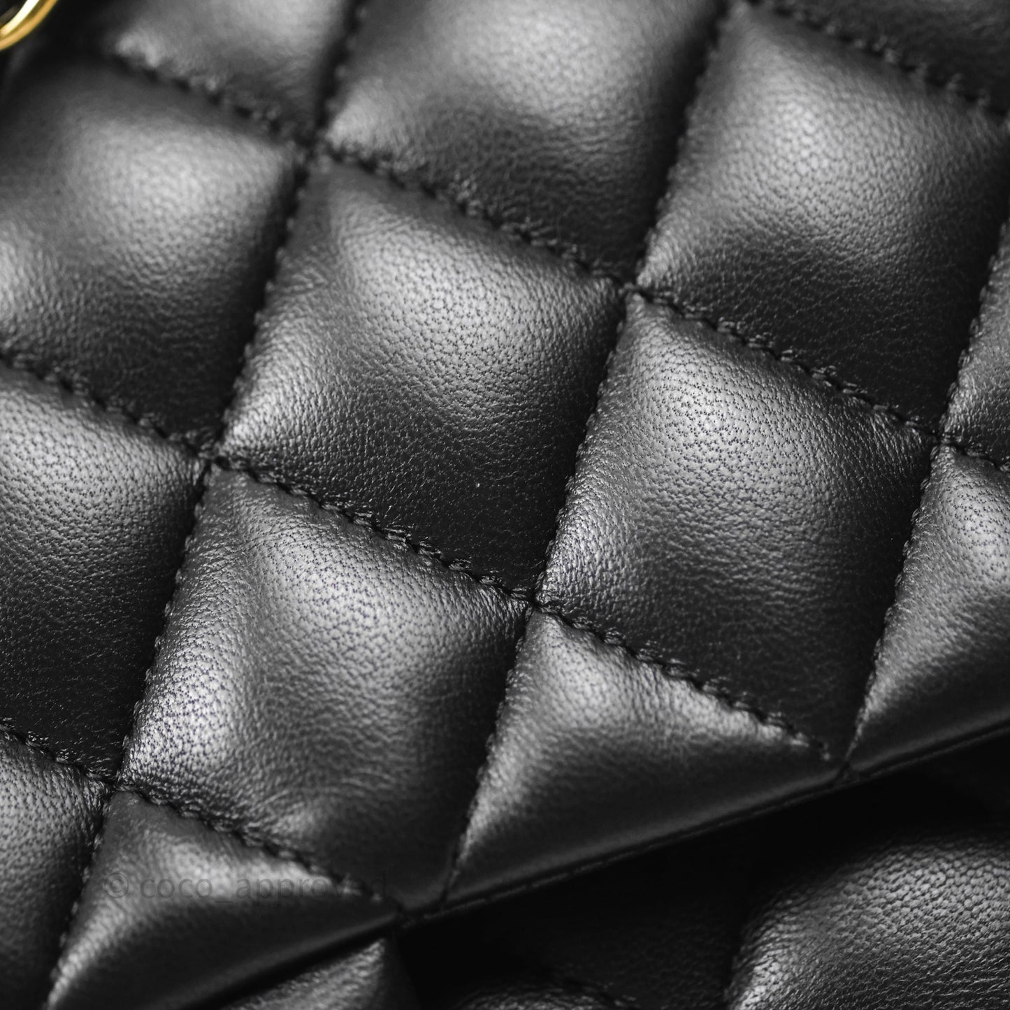 Chanel Classic M/L Medium Flap Quilted Black Lambskin Gold Hardware