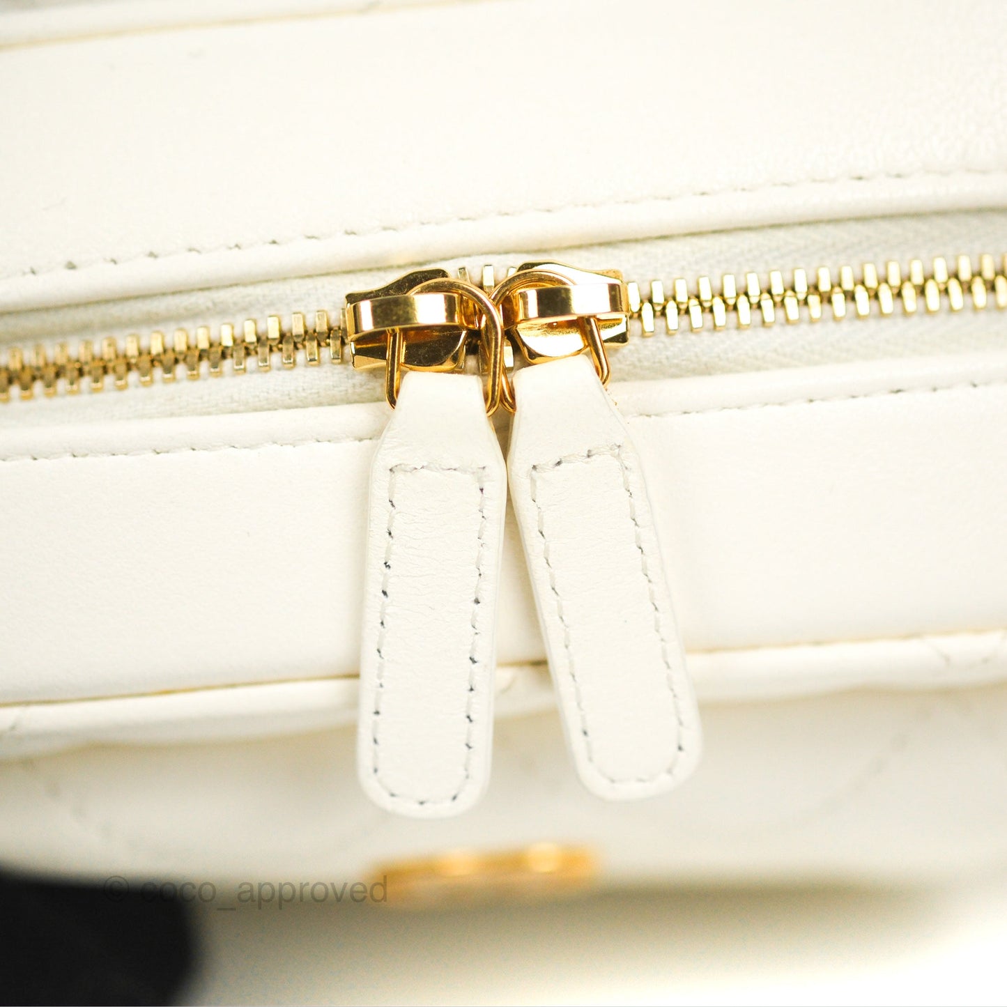 Chanel Mini Vanity Case with Chain White Lambskin Gold Hardware