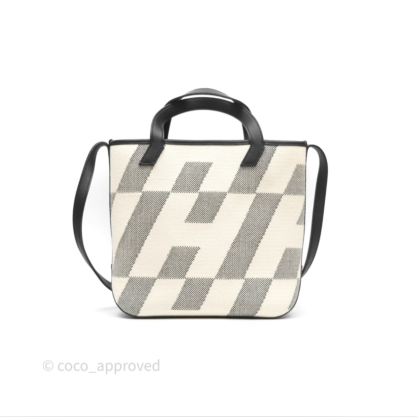 Hermès Cabas H En Biais 27 Noir 89 Swift/Canvas