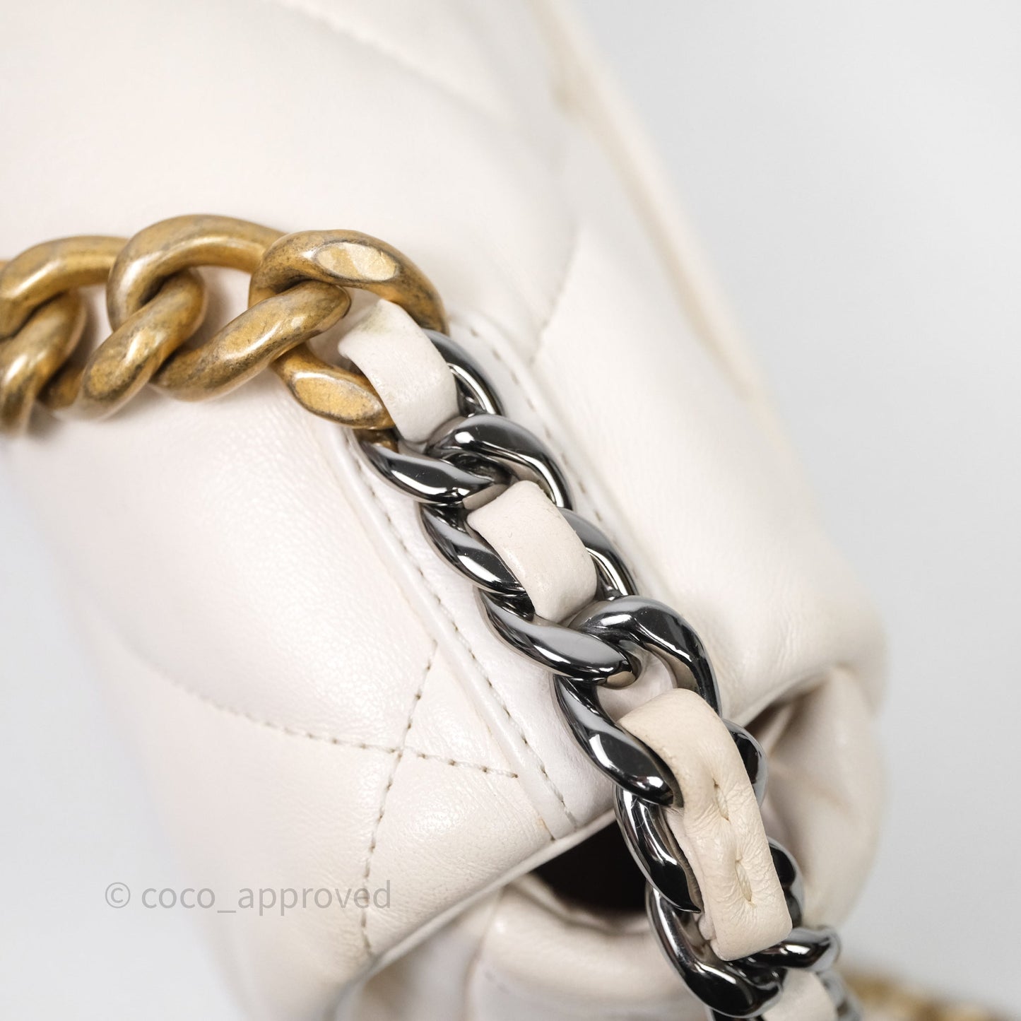 Chanel 19 Small Ivory White Mixed Hardware