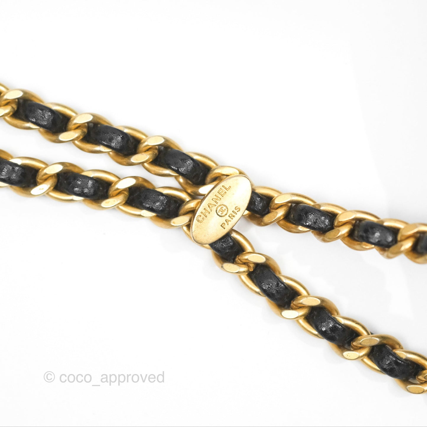 Chanel Chain Around Flap Bag Black Caviar Aged Gold Hardware 22B