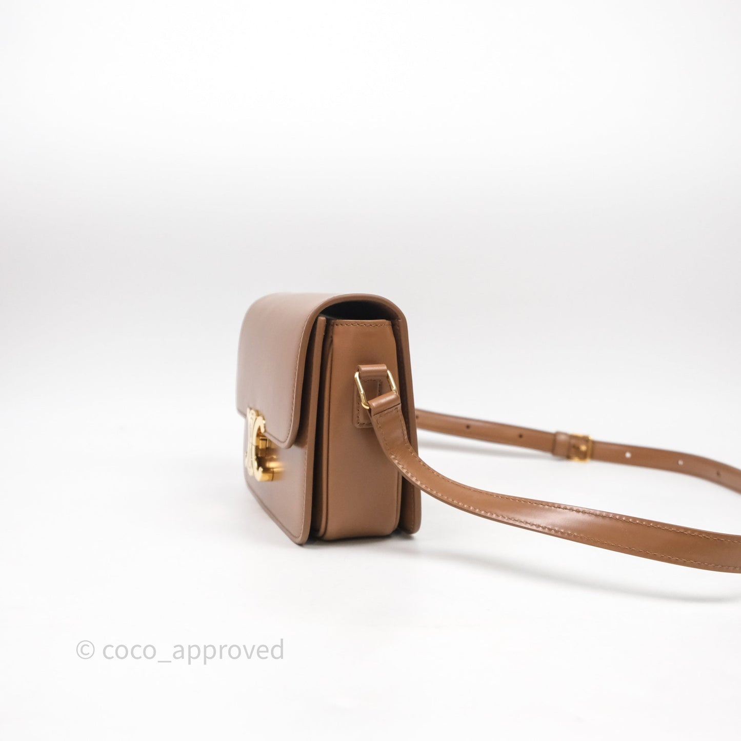 Celine Teen Triomphe Bag Shiny Calfskin Brown