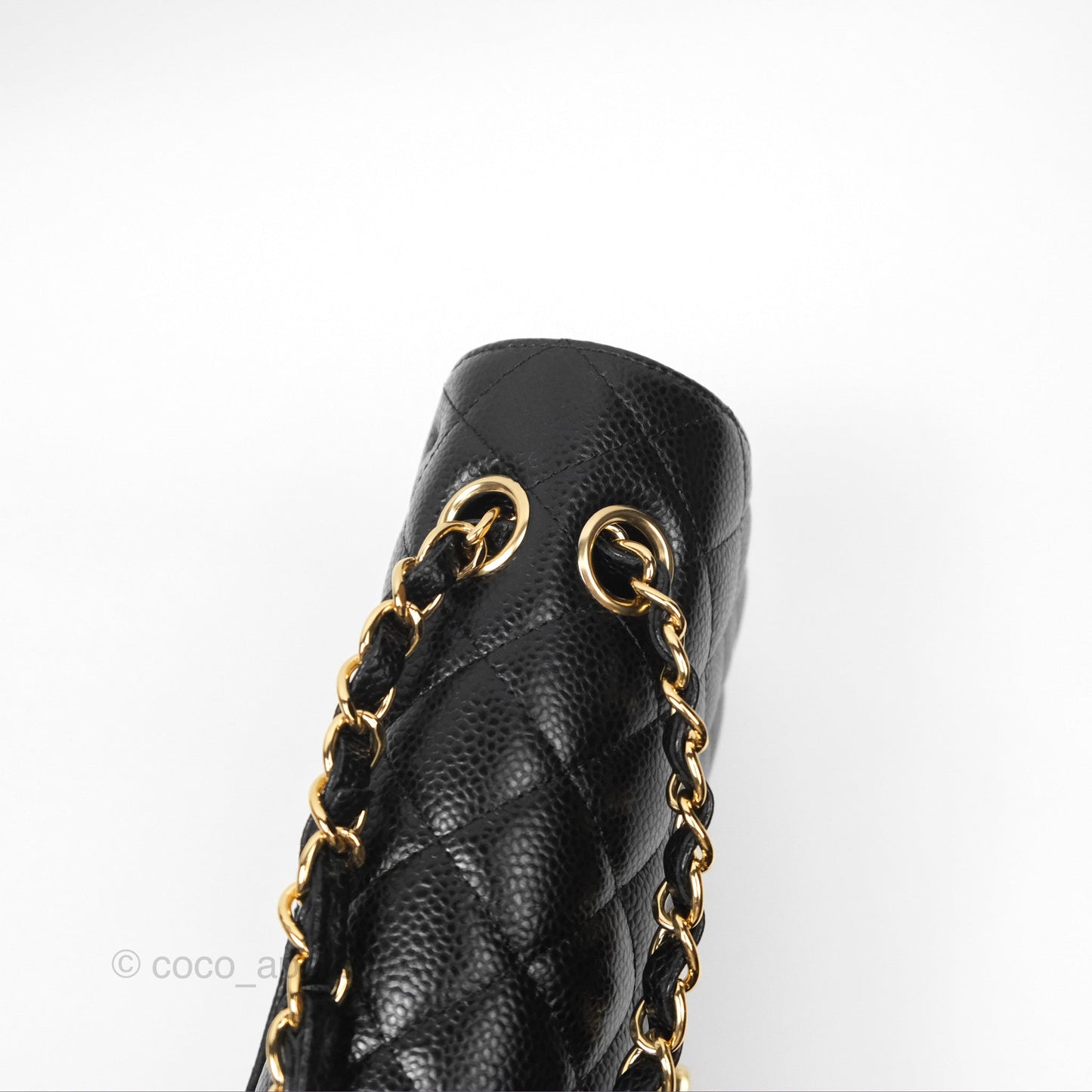 Chanel Classic M/L Medium Flap Quilted Black Caviar Gold Hardware