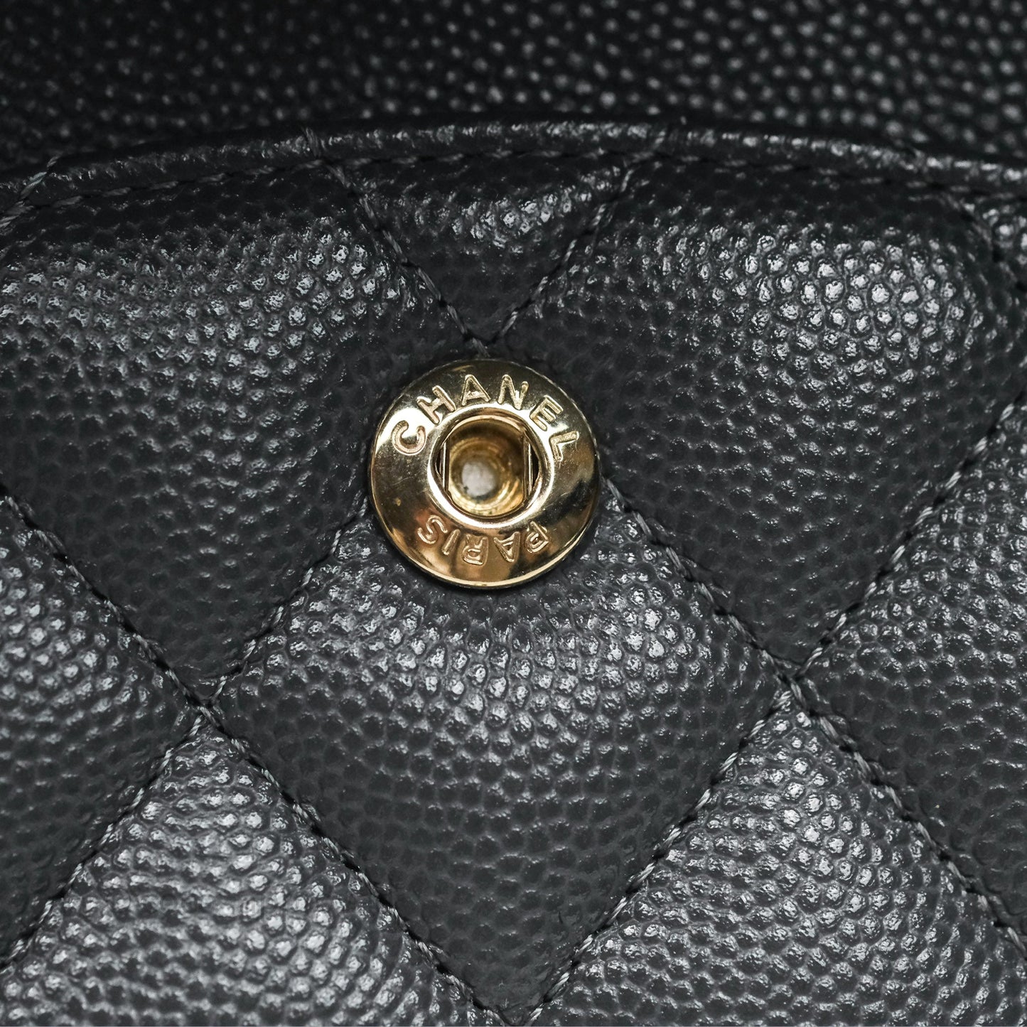 Chanel Classic M/L Medium Flap Quilted Dark Grey Caviar Gold Hardware