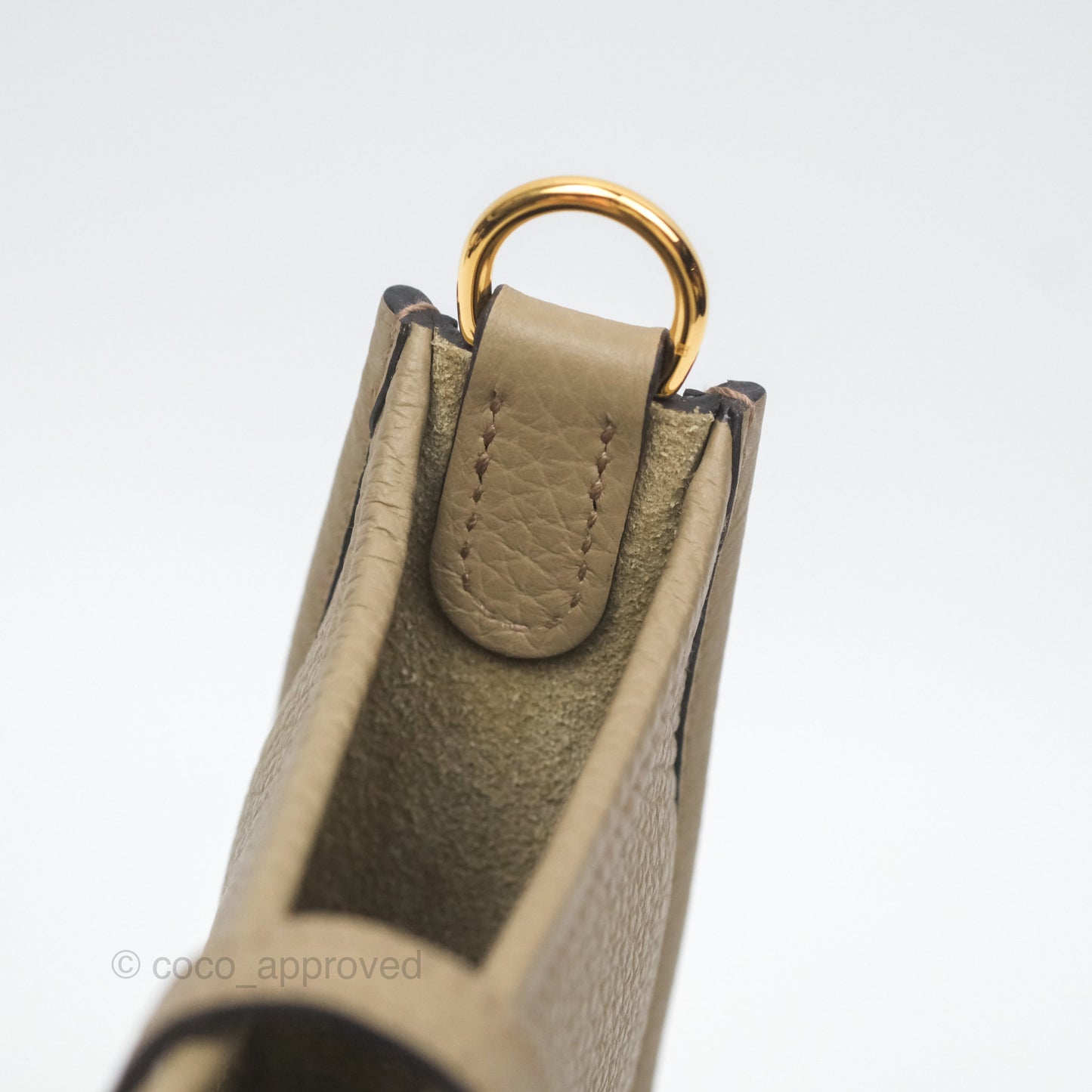 Hermès Mini Evelyne 16 Beige Marfa 8Q Clemence Gold Hardware