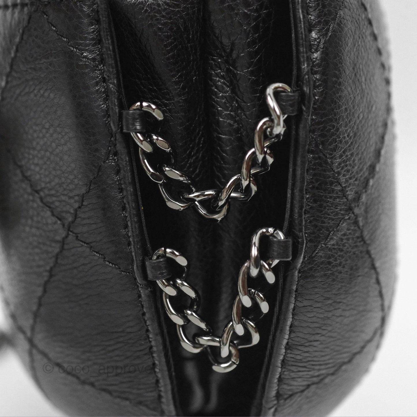 Chanel Small Gabrielle Drawstring Bucket Bag Black Aged Calfskin