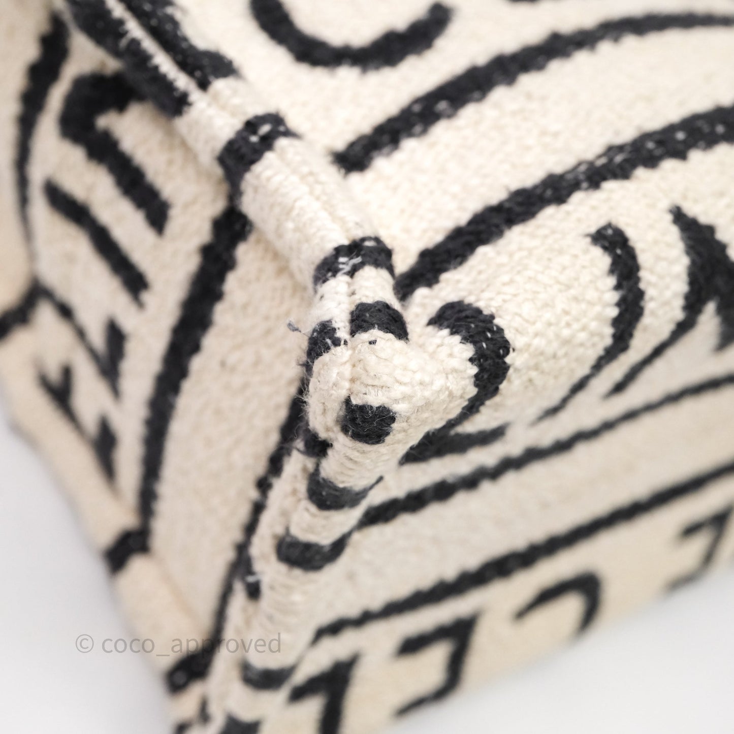 Celine Small Cabas Thais Textile with Celine All-Over White