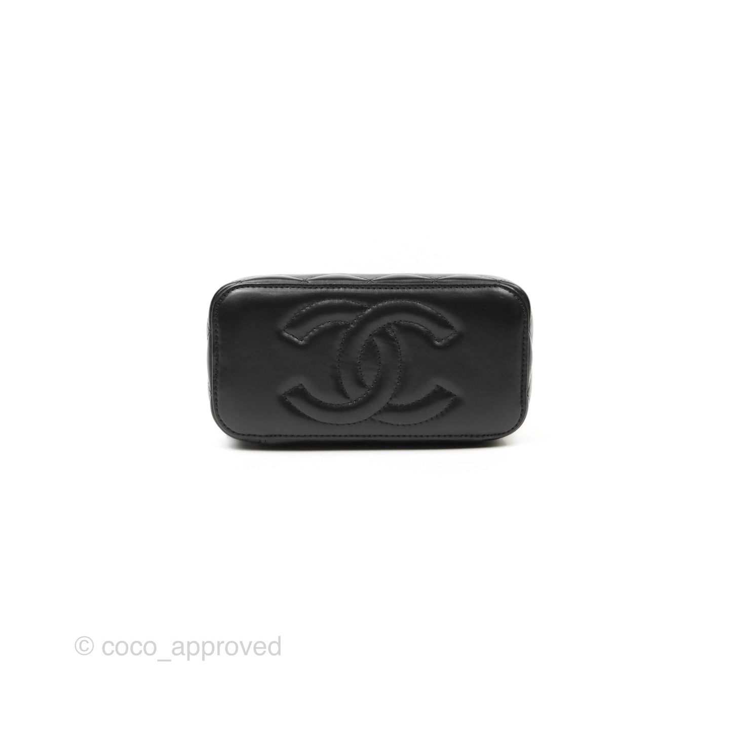 Chanel Vanity with Adjustable Chain Black Lambskin Aged Gold Hardware