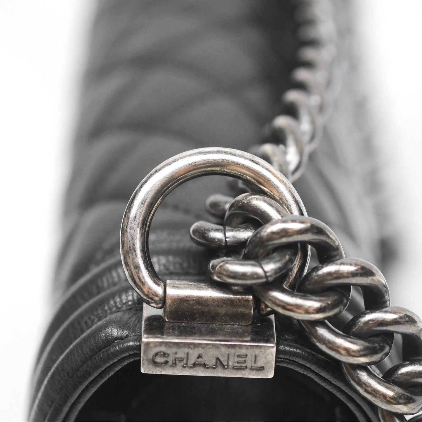 Chanel Medium Boy Quilted Black Calfskin Ruthenium Hardware