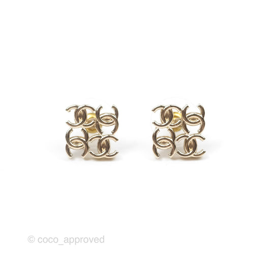 Chanel CC Logo Earrings Gold Tone 24B