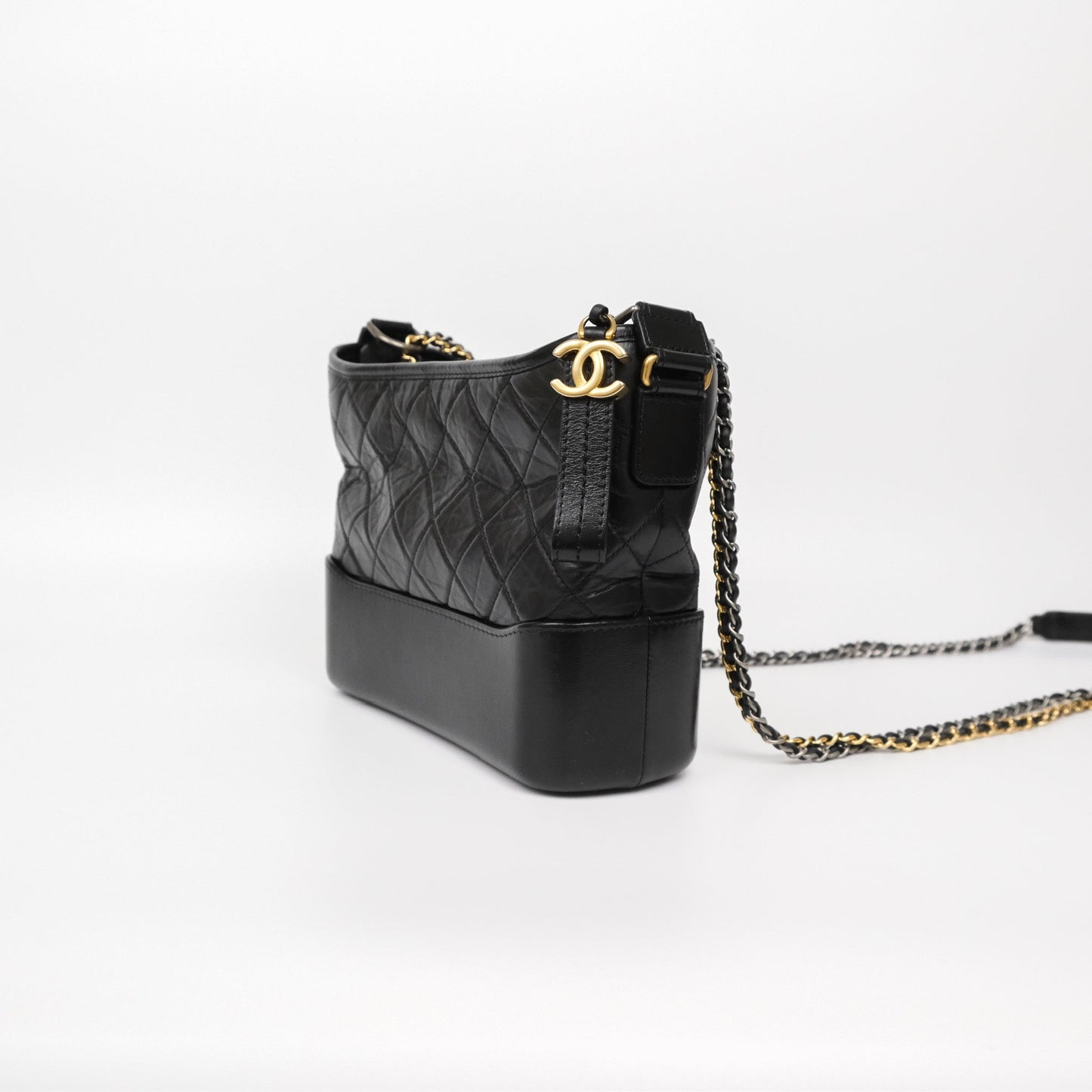 Chanel New Medium Gabrielle Hobo Quilted Black Aged Calfskin