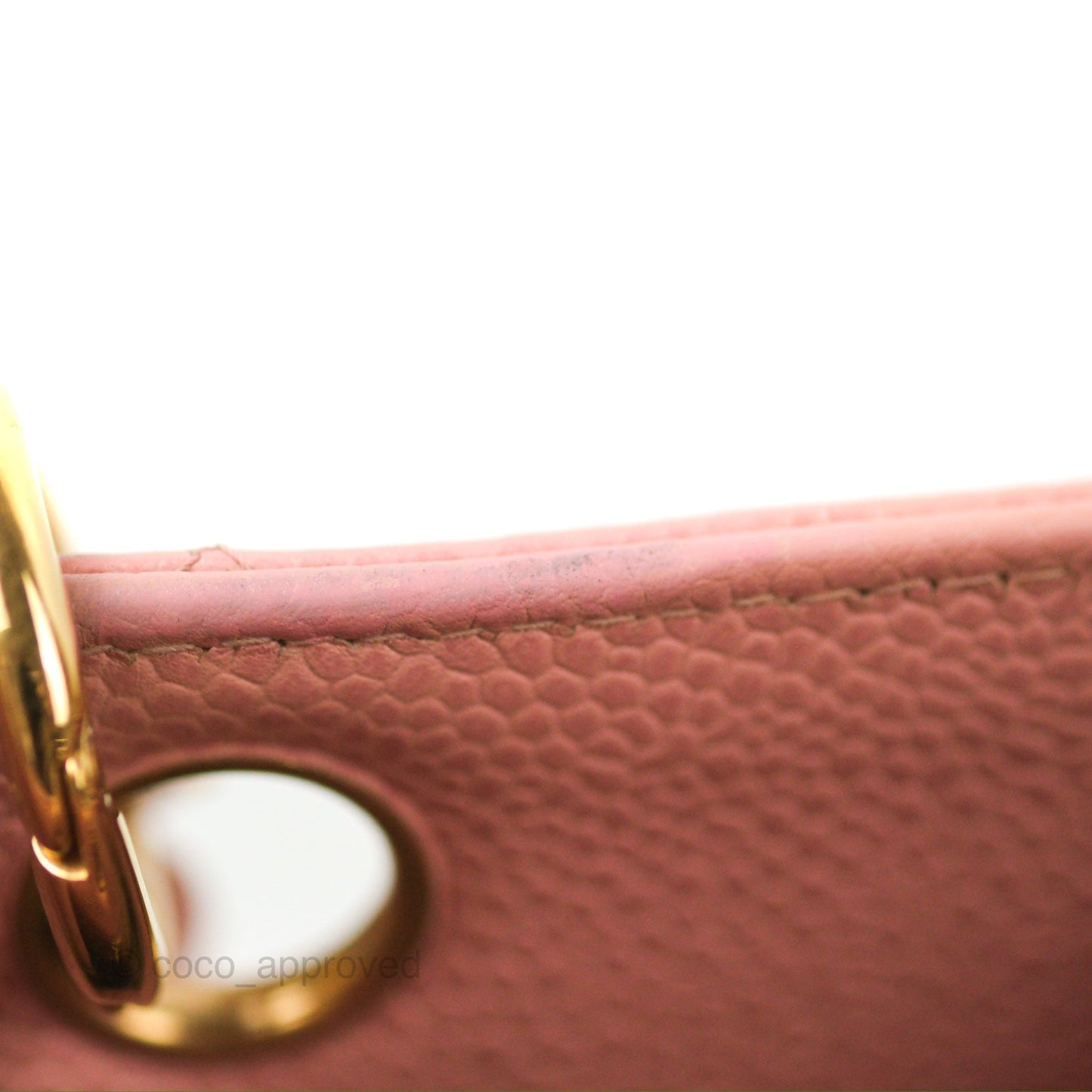 Chanel Quilted Petit Shopping Tote PST Sakura Pink Caviar Gold Hardware