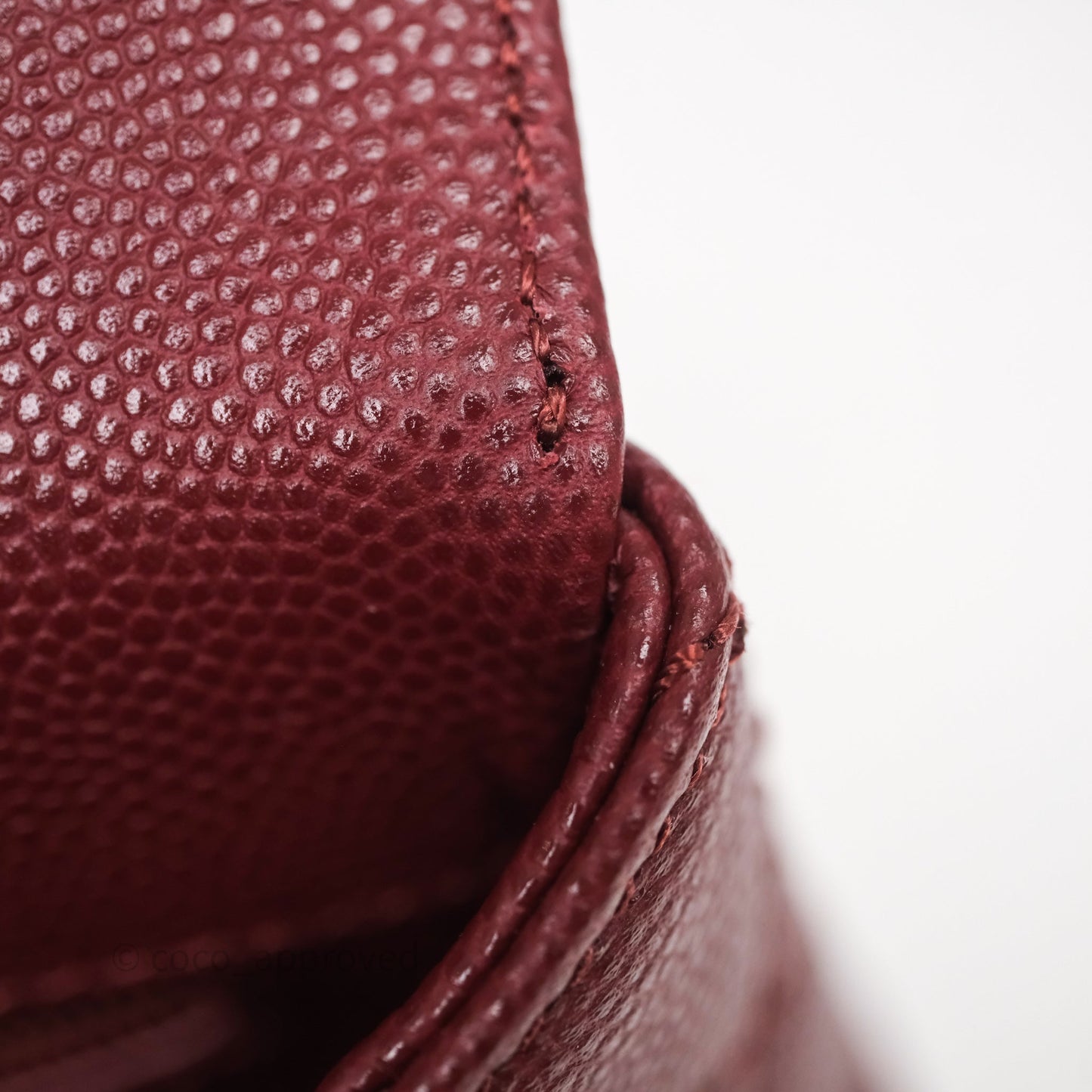 Chanel Small Coco Handle Quilted Red Burgundy Caviar Gold Hardware